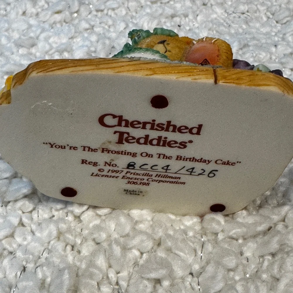 Cherished Teddies Yellow Birthday Bear Cake